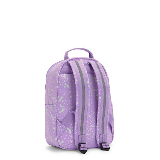 Kipling Seoul Small Printed Tablet Backpacks Galaxy Metallic | CA 1613VR